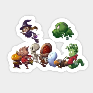 It's never too early for Halloween cute monsters trick or treat Sticker